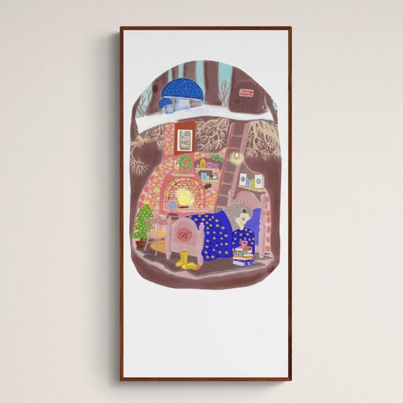 Cozy Hedgehog house | Kids Art | Minimalist Digital Prints - Picture 1 of 4